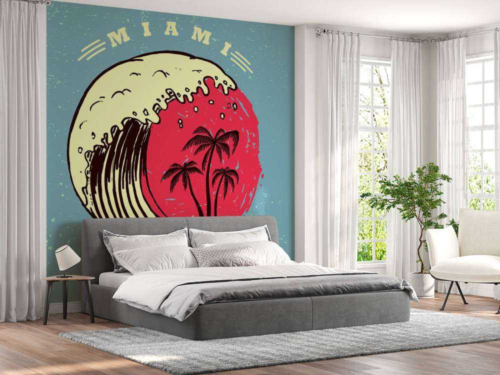 Miami logo met een lichtblauwe achtergrond