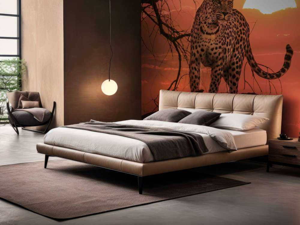 Luipaard met ondergaande zon