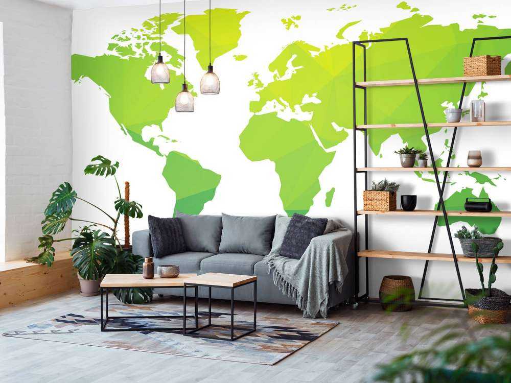 Groene wereldkaart
