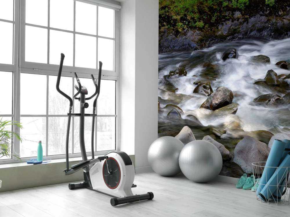 Rivier met rotsblokken