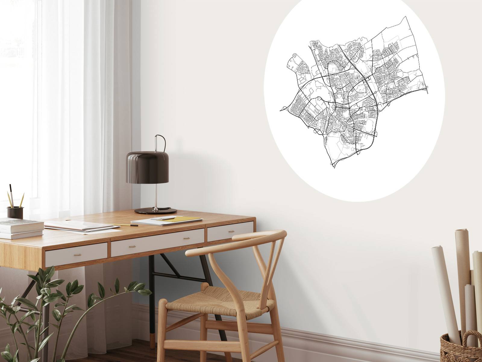 Plattegrond van Den Bosch, wit