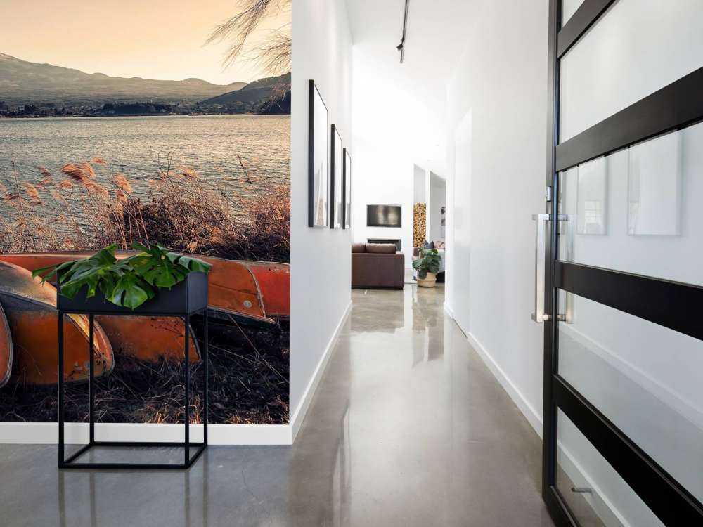 Rustige oever aan Fuji meer