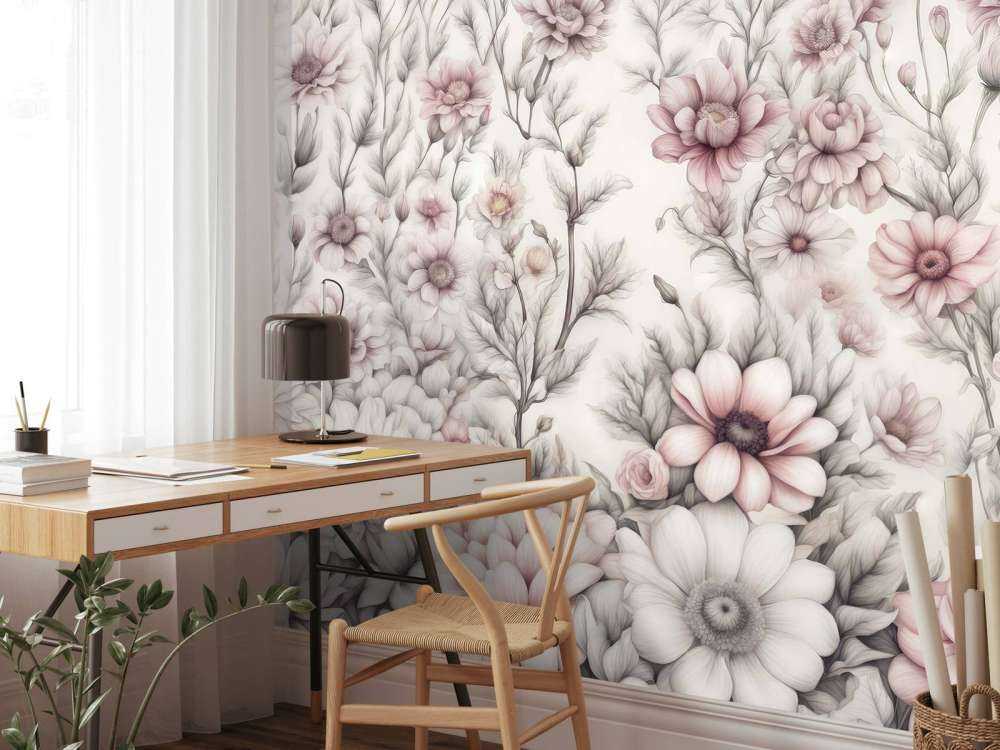 Floral romantic wall Pink