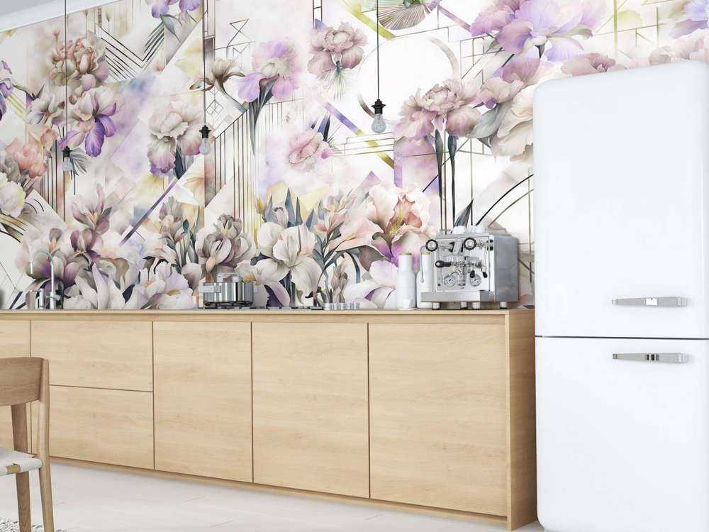 Huge Watercolor Irises Violet