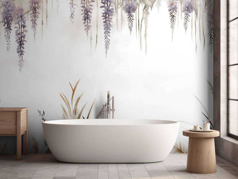 Wisteria and Field Grasses Beige