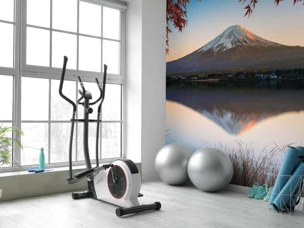 Herfstlicht over bergmeer Fuji