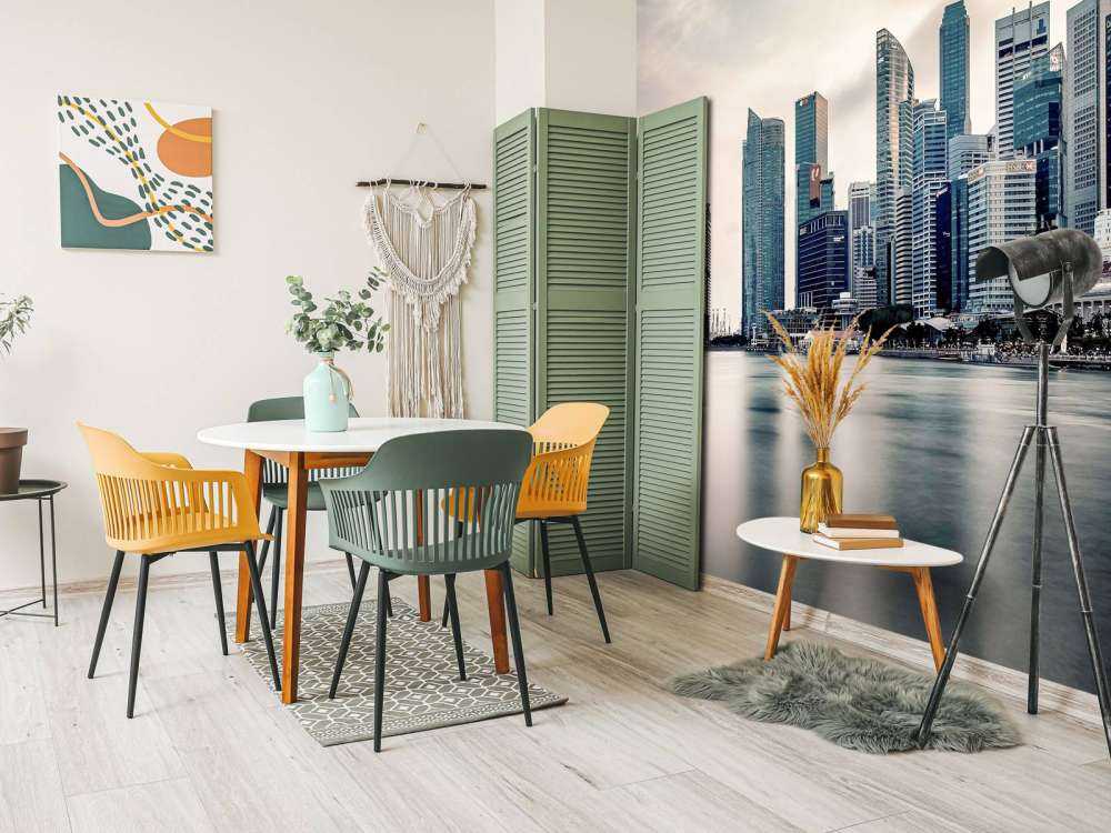 Stadsreflectie bij stille skyline