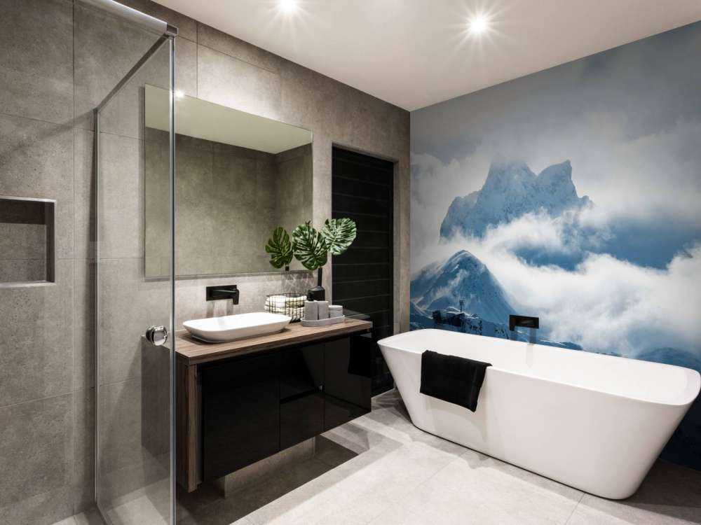 Mist over winterbergtoppen