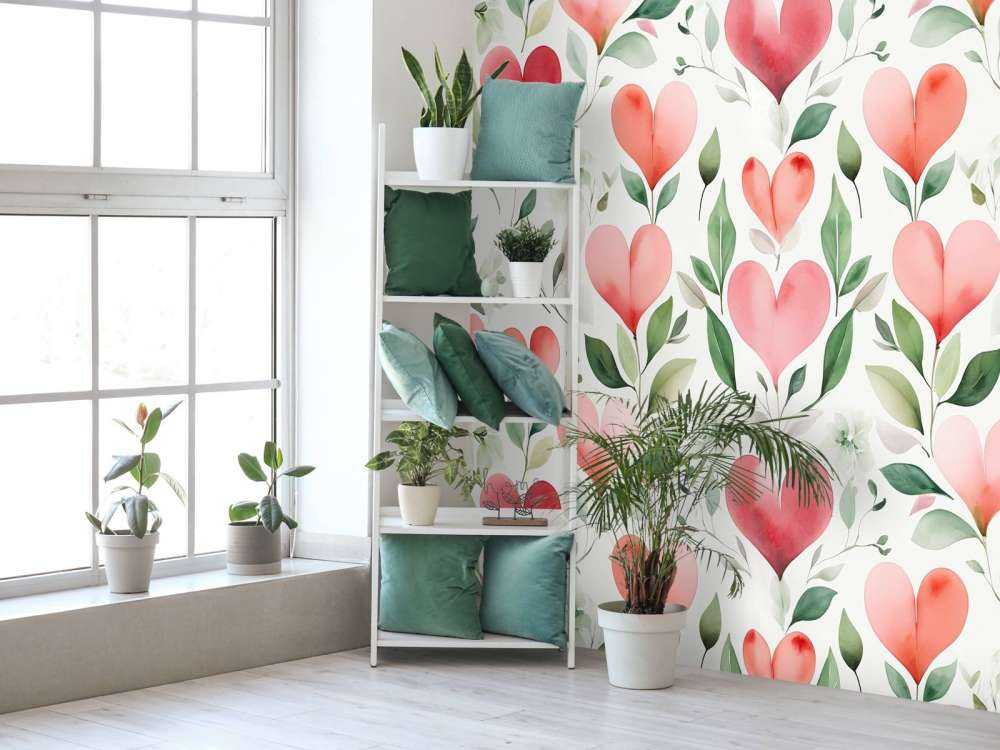 Zachte hartjes met botanische takken
