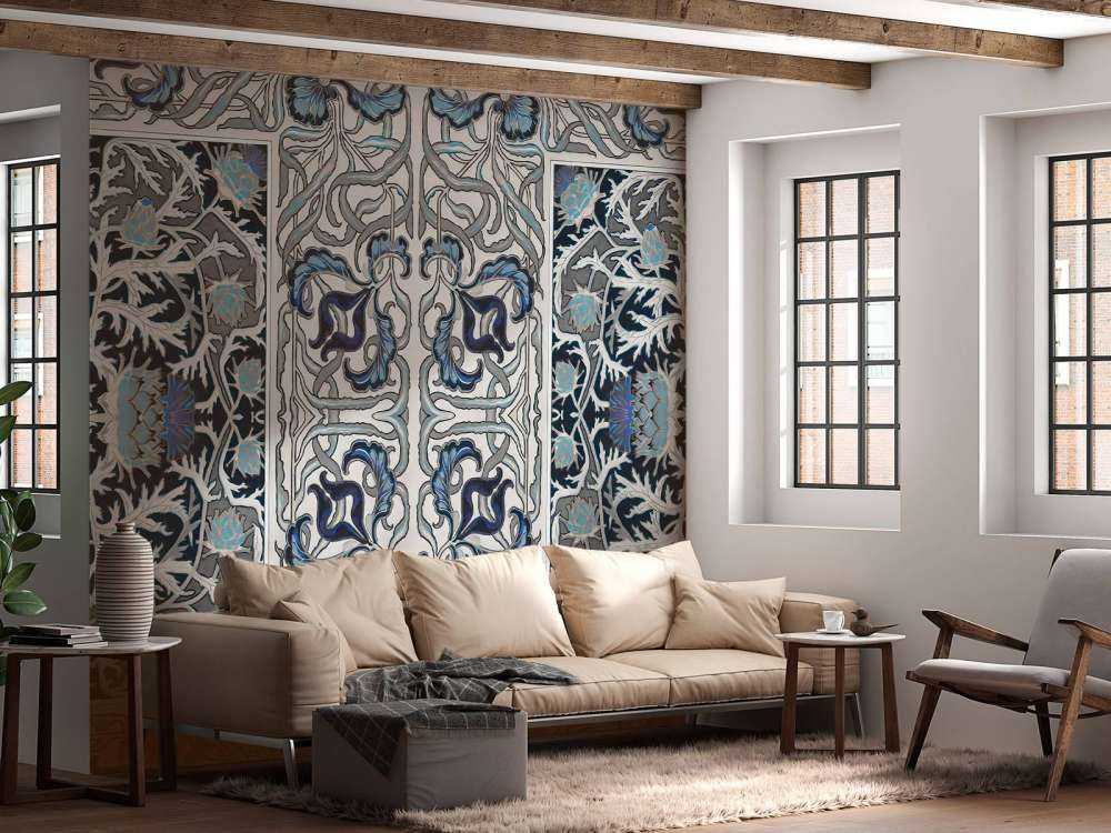 Ornamentale bloemen in art nouveau