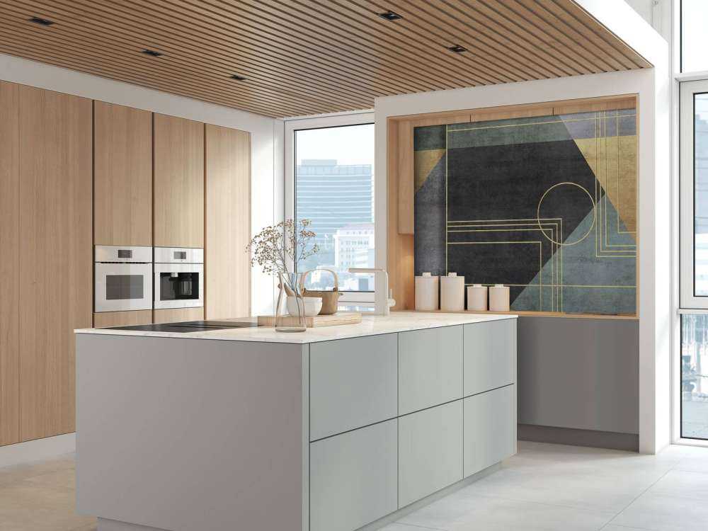 Gouden lijnen in zeegroen