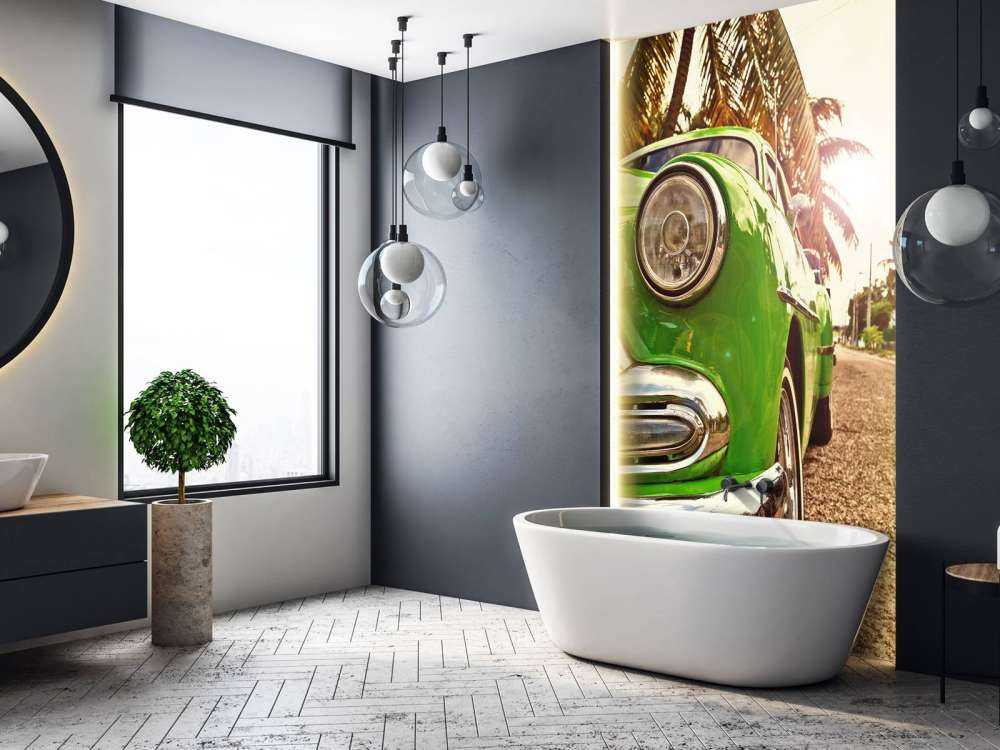 Groene klassieke auto