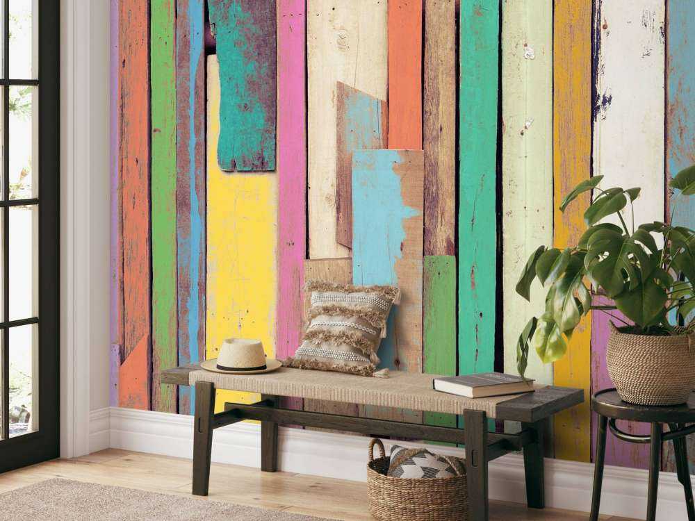 Gekleurd sloop hout