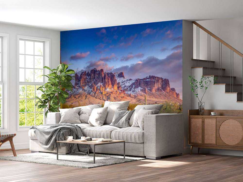 Cactus in een berglandschap