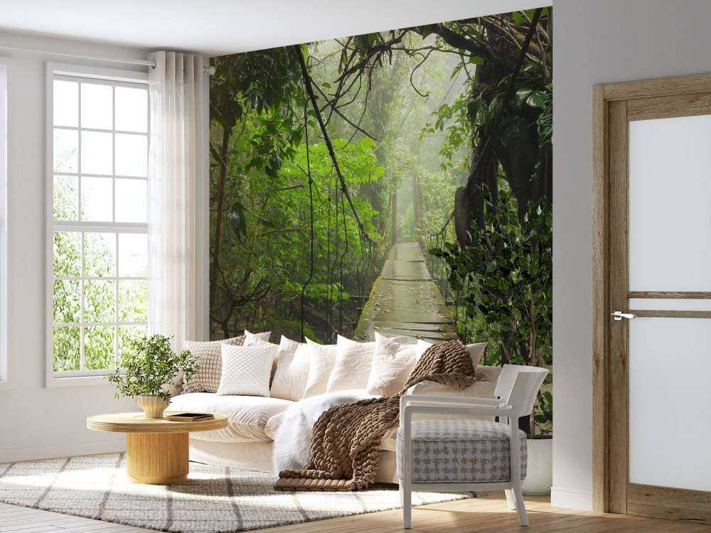 Brug met houten planken