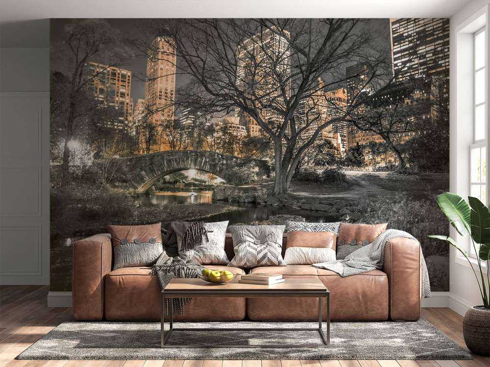 Central park in de avond