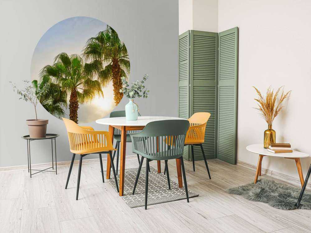 Palmbomen met zon