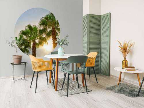 Palmbomen met zon