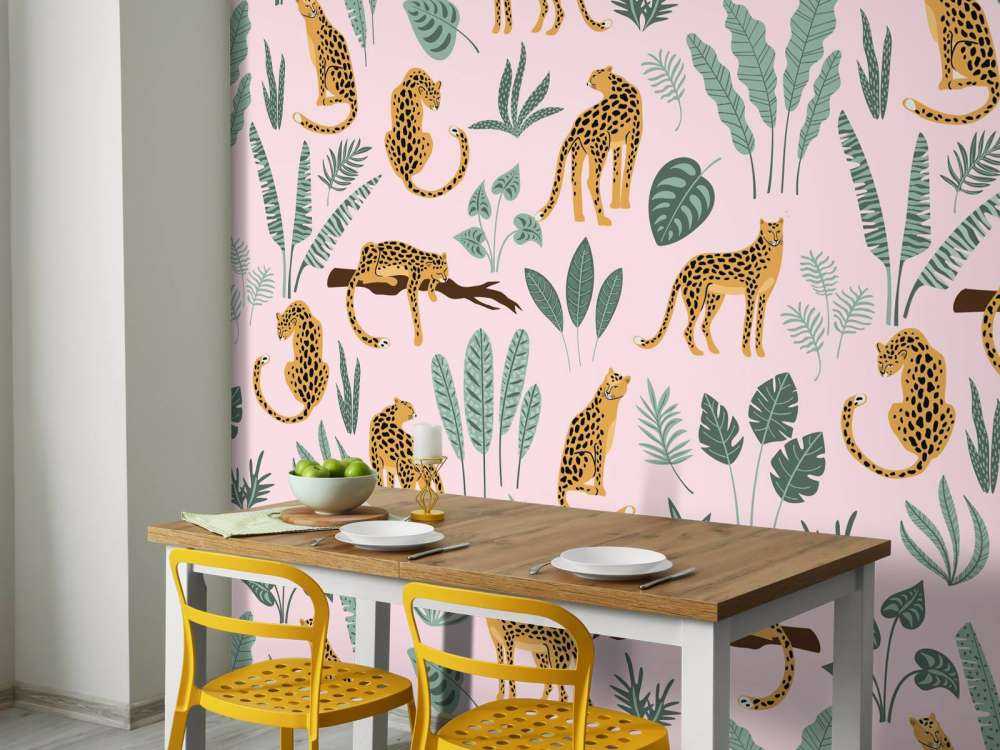 Luipaard patroon op een roze achtergrond