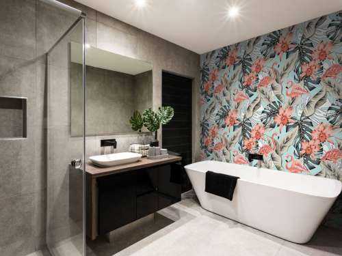 Tropische roze flamingo