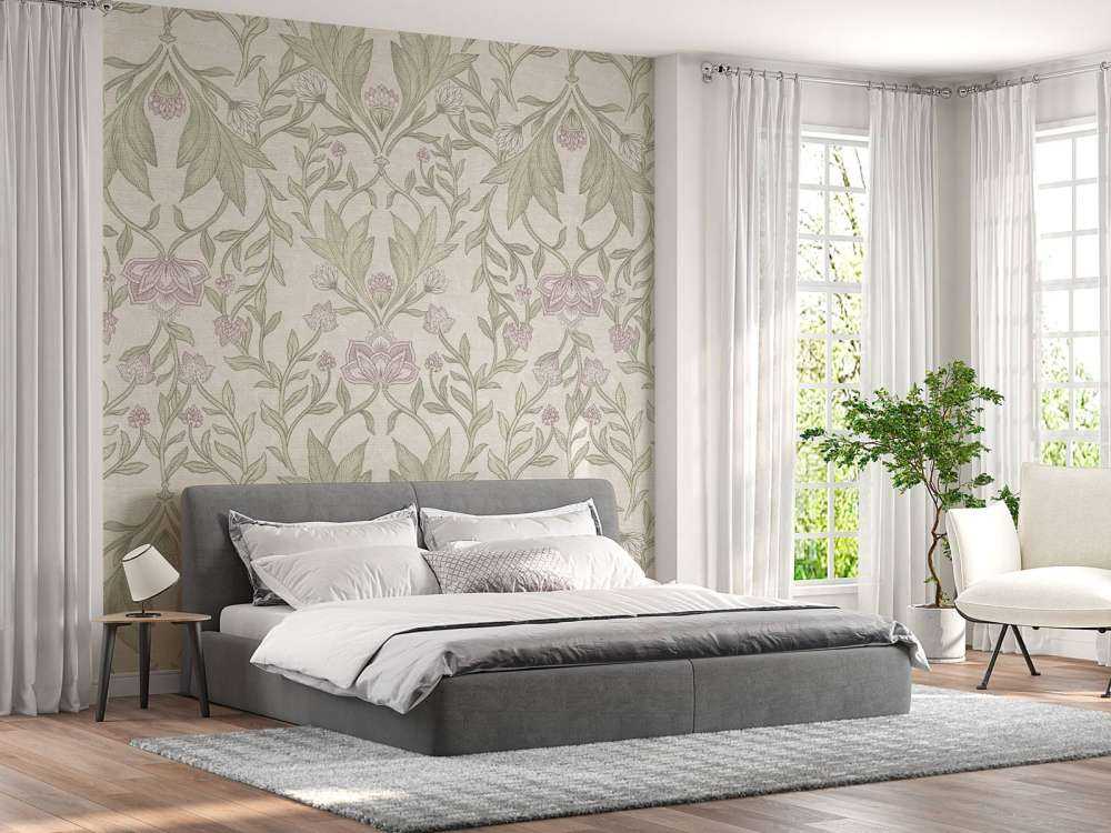 Morris bloemen damask - creme