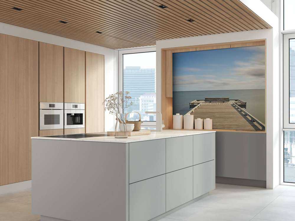 Lange houten steiger
