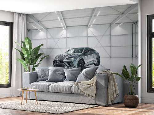 Lamborghini in witte hal