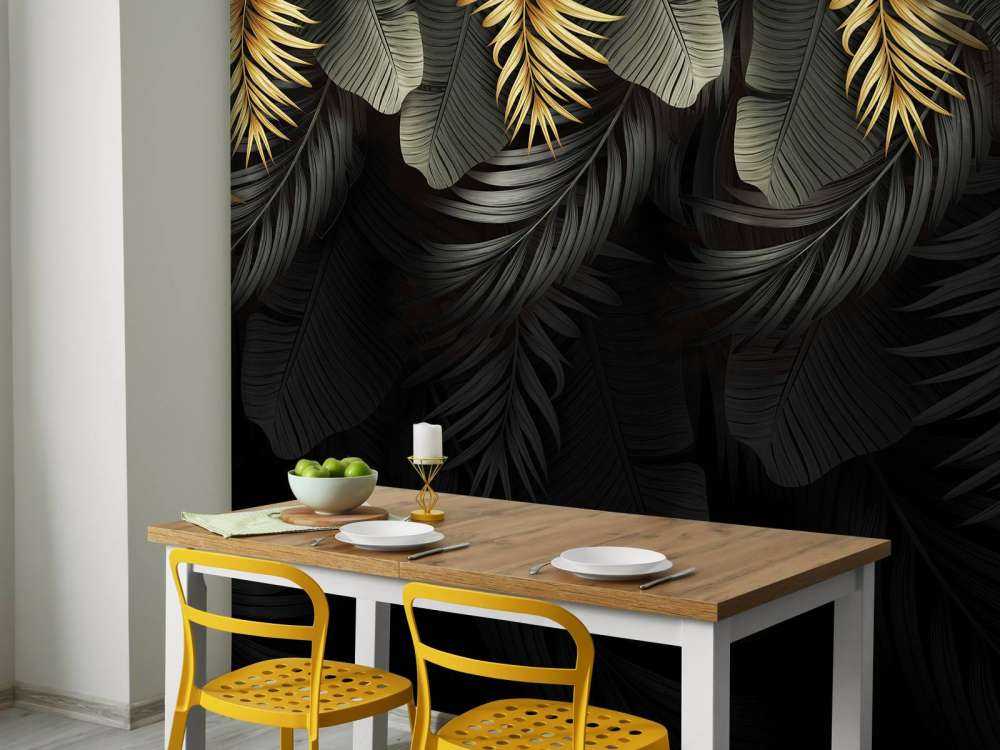 Bladeren op een donkere achtergrond