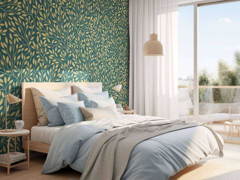 Luxe bloemenpatroon geelgoud