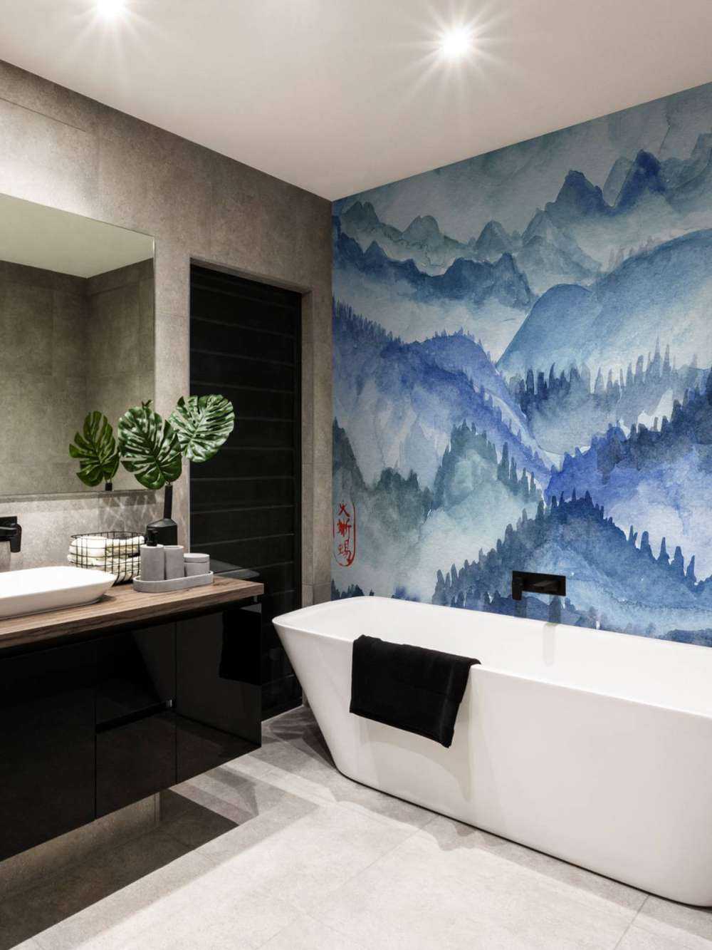 Blauwe bergen illustratie 