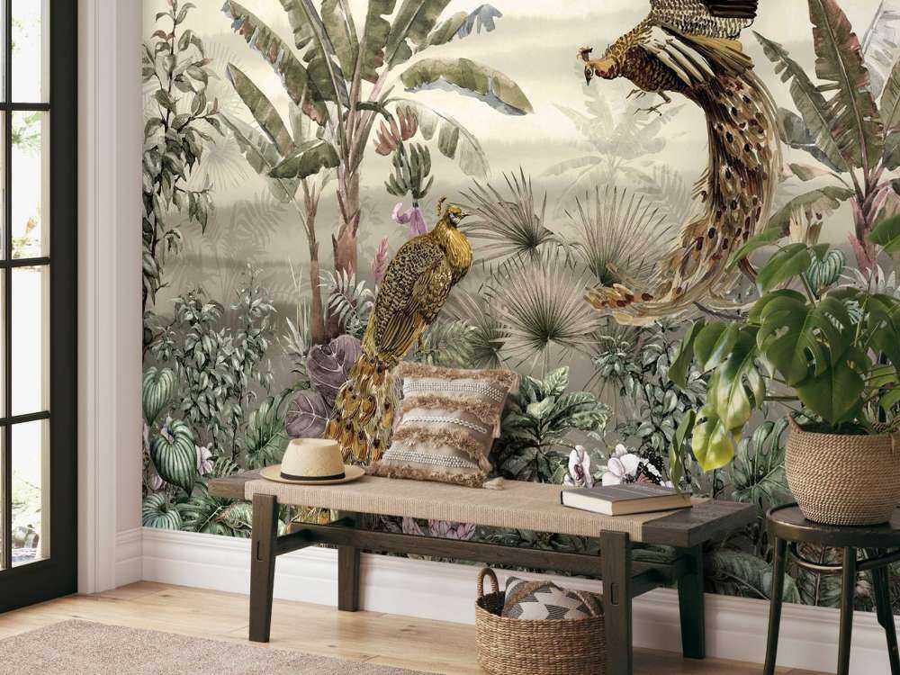 Jungle met vogels
