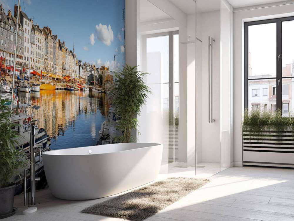 De haven van Honfleur in de ochtend