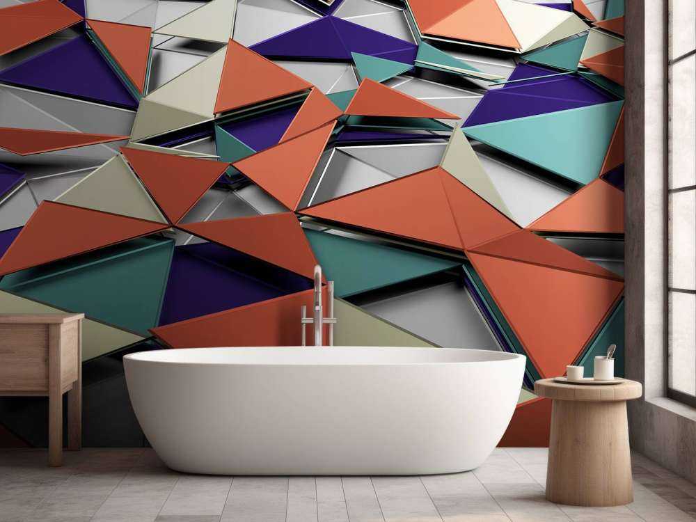 3D weergave van gekleurde driehoeken