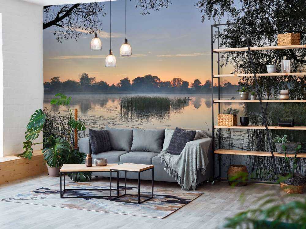 Natuurgebied in de vroege ochtend