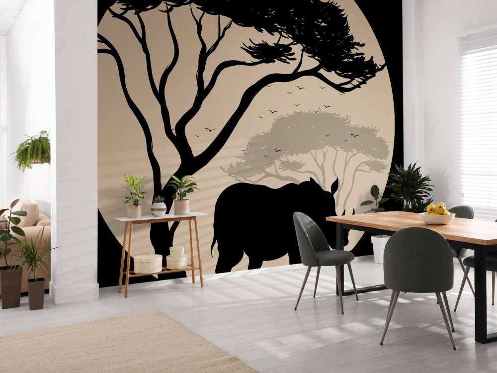 Silhouette van een neushoorn