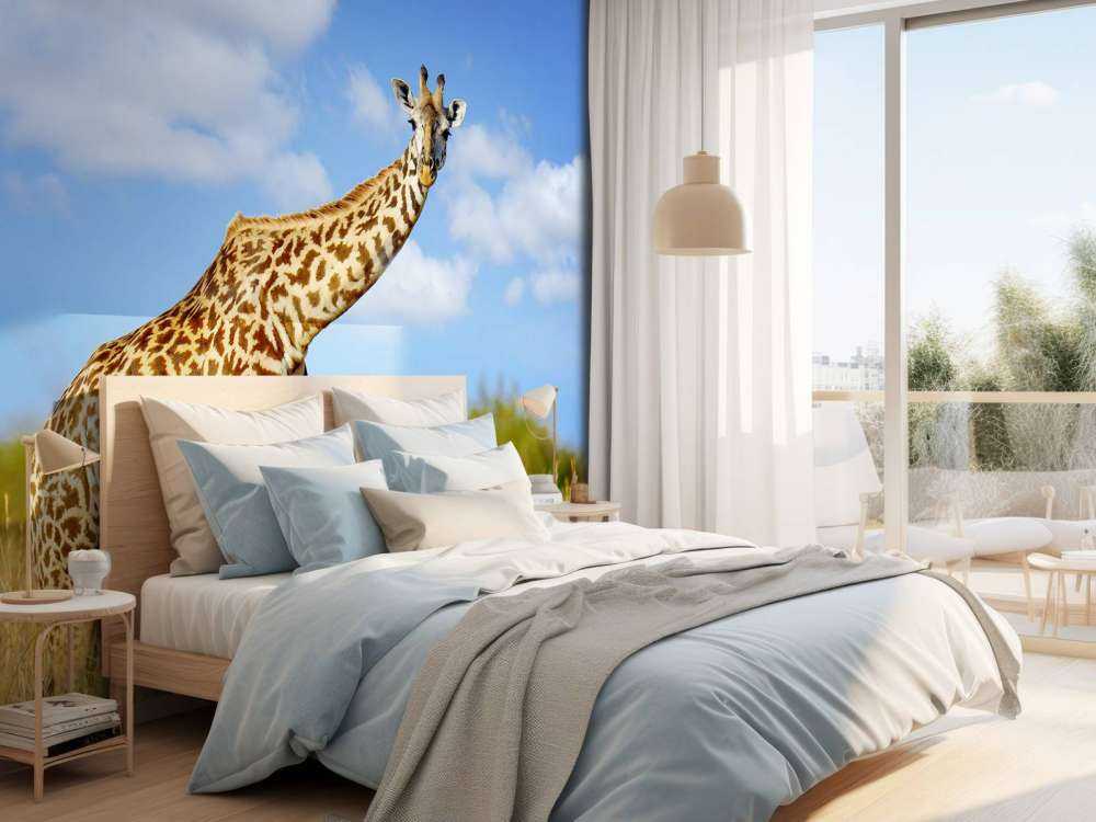 Giraffe met grappige houding