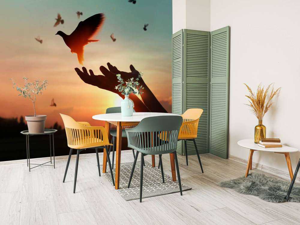 Duif bij zonsondergang