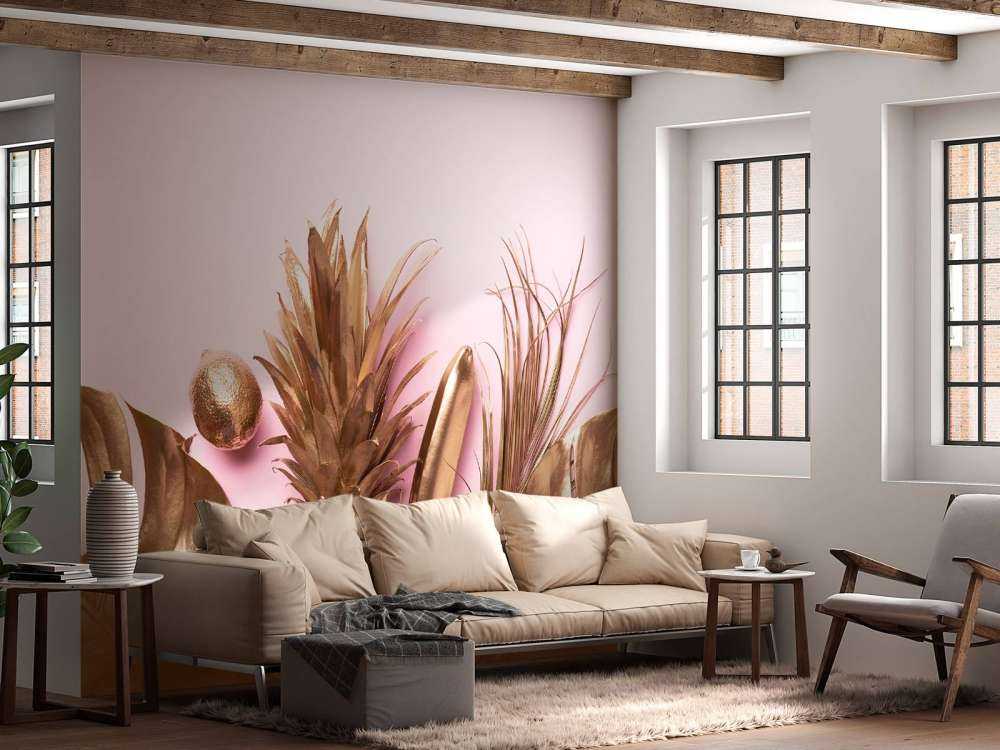 Goud fruit en bladeren