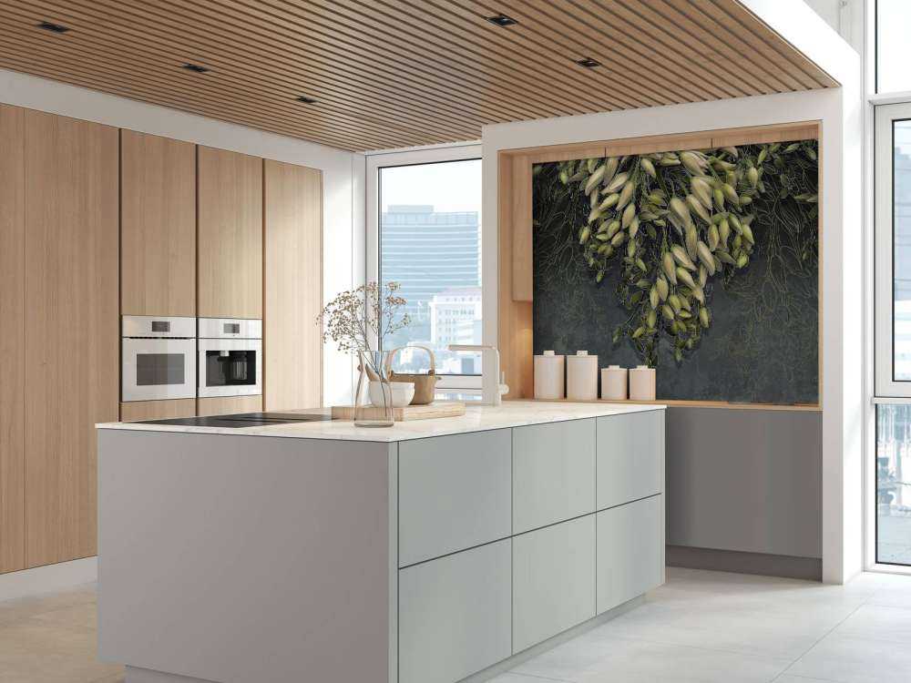 Witte bloemkelken op een donkergrijze betonstructuur