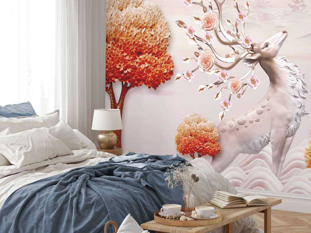 Hert met bloemen