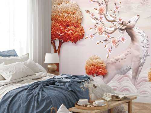 Hert met bloemen