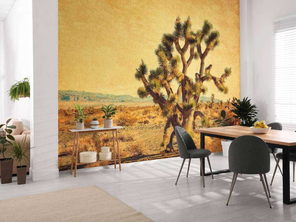 Grote cactus in een woestijnlandschap