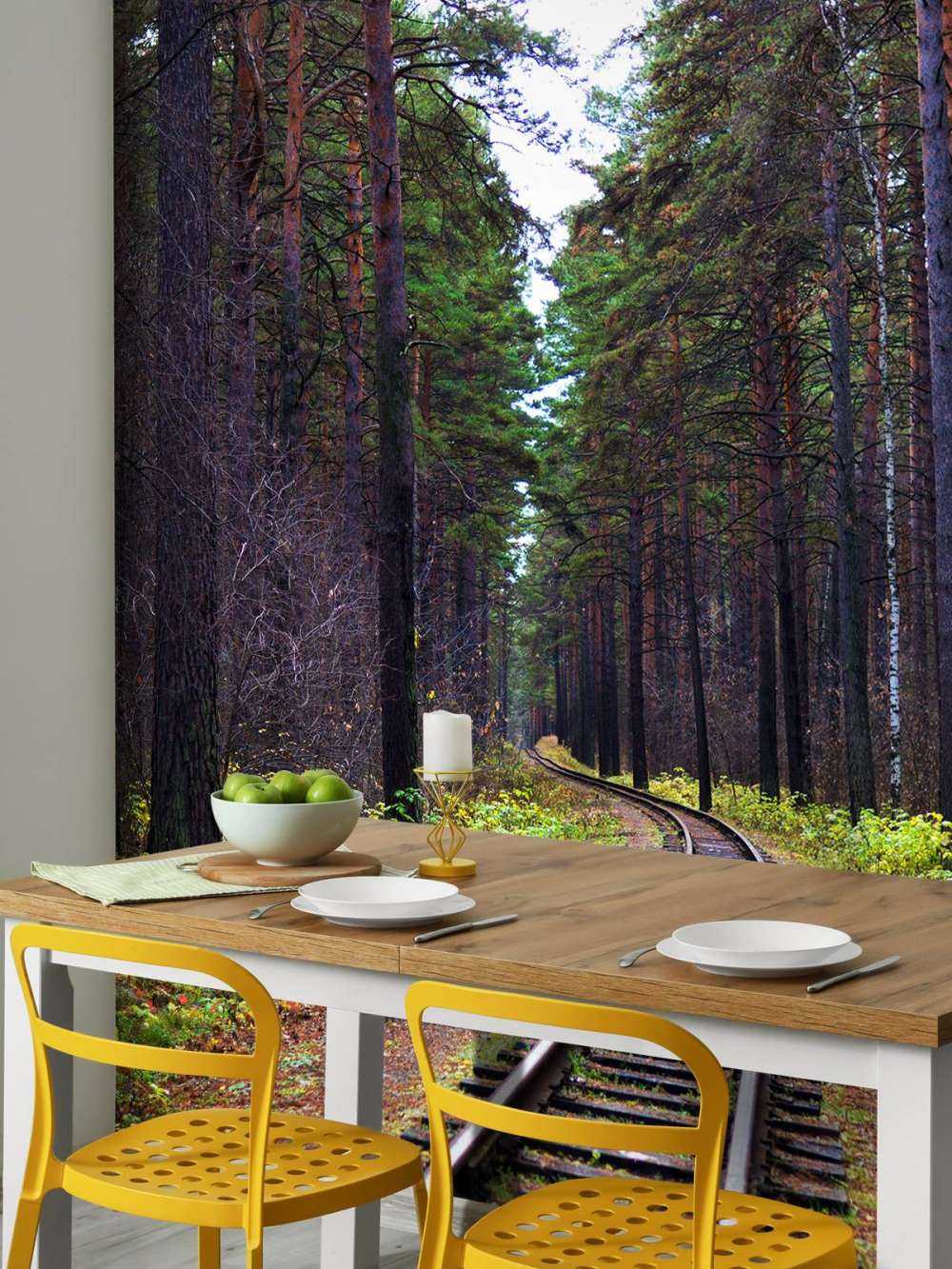 Spoorlijn door een bos