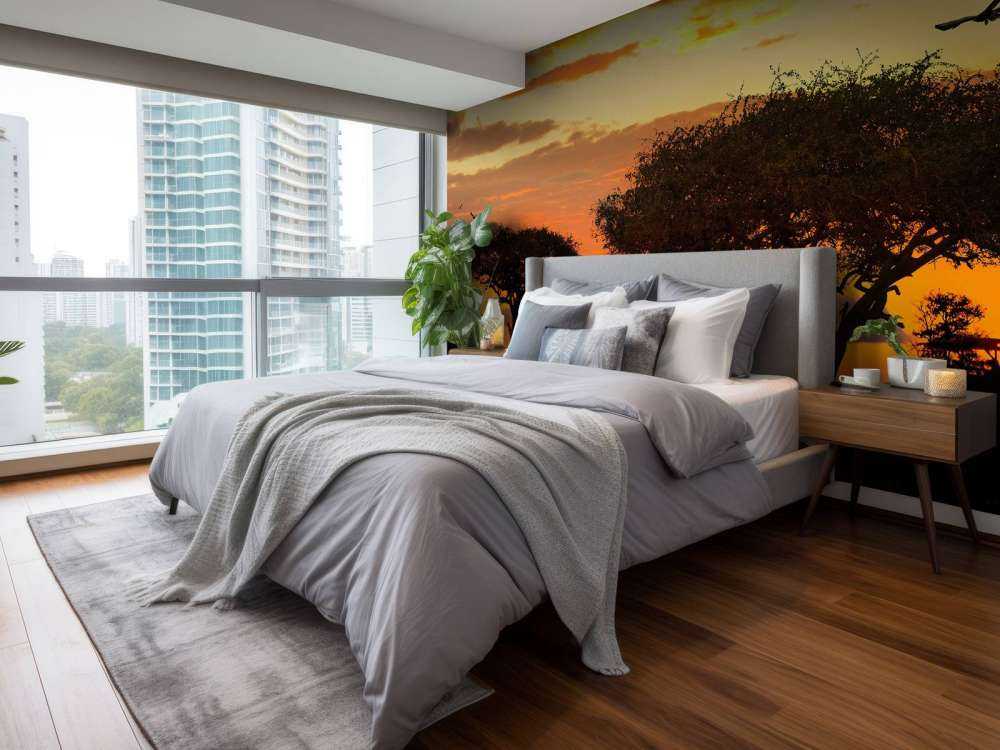 Safari in Afrika bij zonsondergang