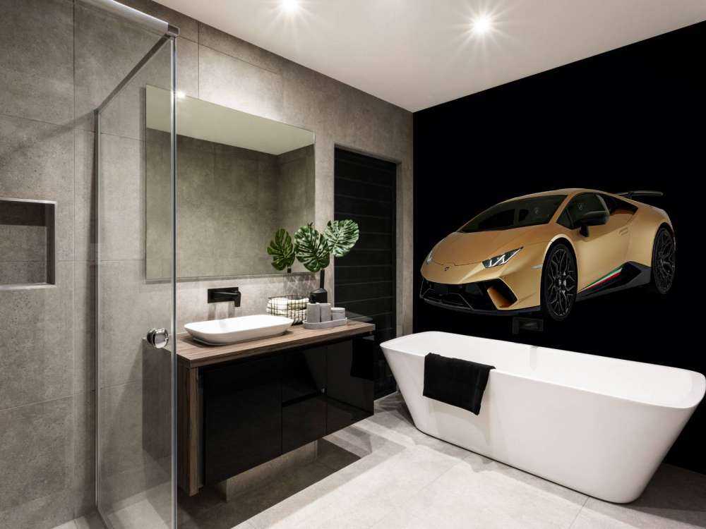 Lamborghini Huracán - Rechter voorkant, zwart