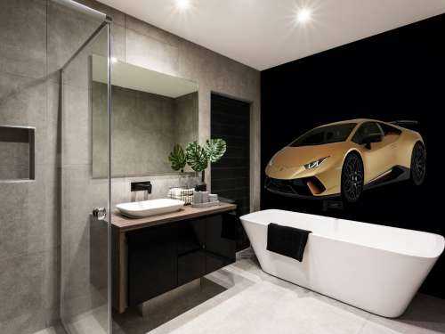 Lamborghini Huracán - Rechter voorkant, zwart