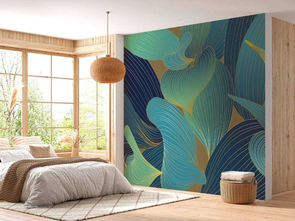 Blauwe en groene bladeren