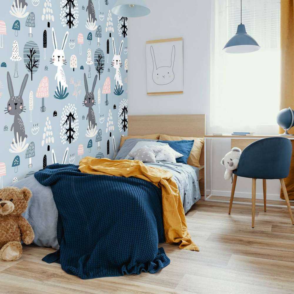 Blauw konijnen patroon