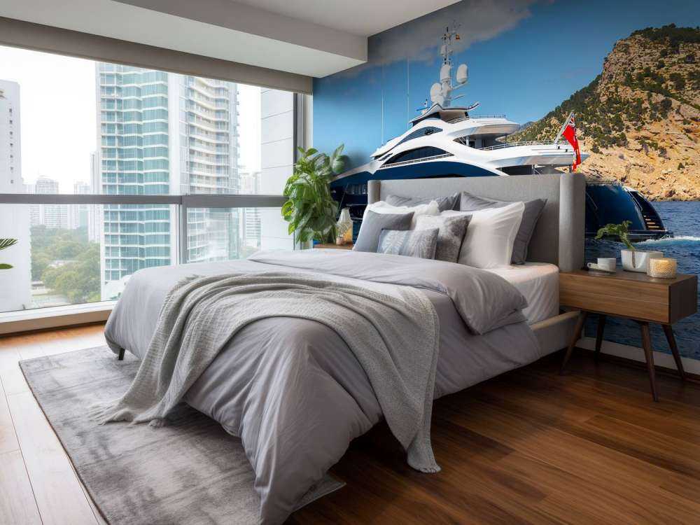 Luxe jacht aan de kust