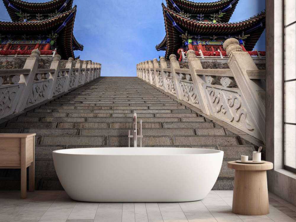 Trap naar Chinese tempel